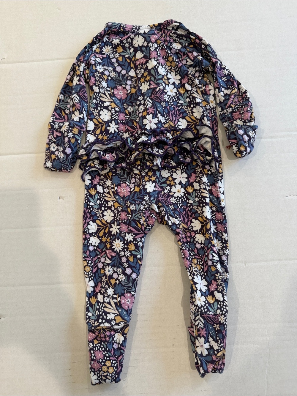 Littersleepies midnight petals ruffle zippy newborn - Picture 3 of 7